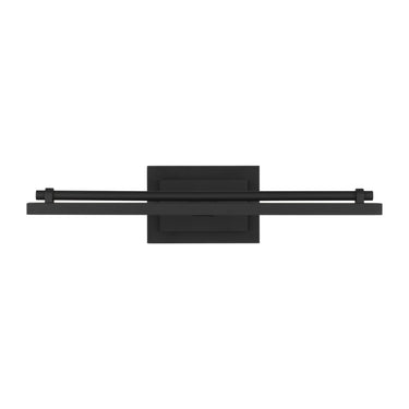 Kal LED picture light with adjustable head mounted above artwork in contemporary office space in nightshade black finish