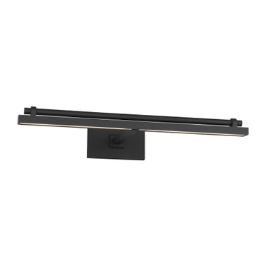 Visual Comfort picture light in nightshade black above canvas in modern living room