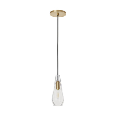 Lustra Brass/Nickel/Black Crystal Pendant
