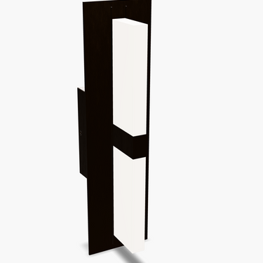 Black contemporary outdoor wall light, clear acrylic diffuser option, dimmable LED, 12.5 inch height