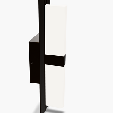 Modern black exterior sconce, 4.7 inch width, die-cast aluminum, wet rated, 3000K LED