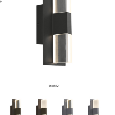 Modern outdoor wall lighting for commercial use, Lyft 12, durable aluminum construction, available in black, bronze or charcoal finish