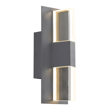 IP65 rated exterior wall light, Visual Comfort Lyft 12, energy efficient LED, various finishes, charcoal finish
