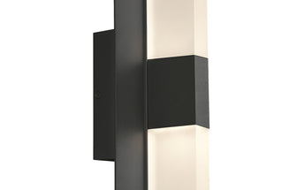 IP65 black outdoor wall lighting, 10 watt LED, 60000 hour lifespan, residential use