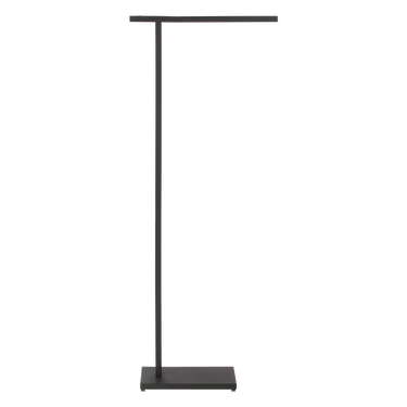 Stagger Medium Floor Lamp in a matte nightshade black finish, perfect for a contemporary home office.