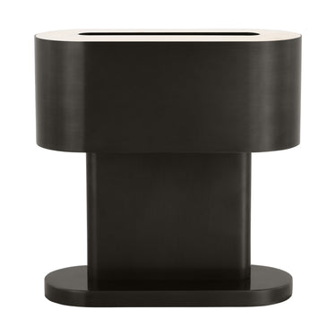 Modern bronze table lamp, 12" Wyllis with 3-step touch dimmer for home/office ambiance.