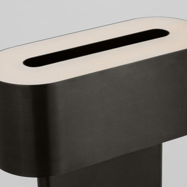 Versatile 12" bronze table lamp for residential & commercial modern accent lighting.