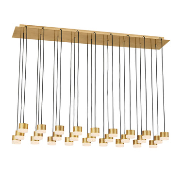 Sean Lavin Gable multi-light chandelier with alabaster pendants and rectangular canopy