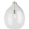 Modern Clear Glass Pendant Light with Satin Nickel Hardware – Visual Comfort Quinton 16-Inch Fixture