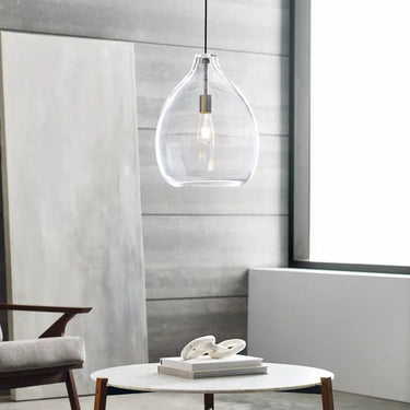 Elegant 16-Inch Quinton Glass Pendant Light by Visual Comfort – Ideal for Dining Rooms and Kitchen Islands