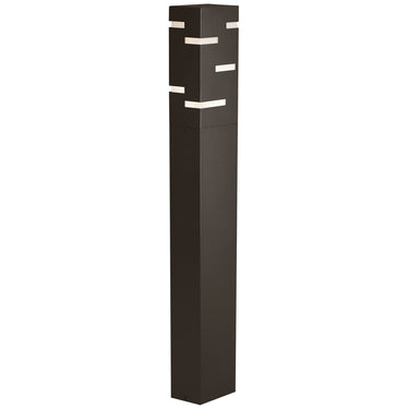 Modern 42" outdoor LED bollard fixture by Visual Modern for walkways, driveways, and office exteriors