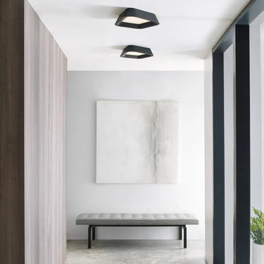 Energy-efficient black LED ceiling light for modern home, office, or retail lighting applications