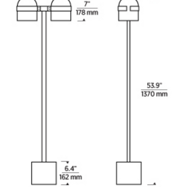 Designer Octavia medium brass floor lamp with ETL listing for dry damp and wet rated spaces
