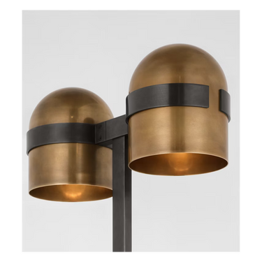 Visual Comfort Octavia floor lamp featuring natural brass finish and energy-efficient LED module