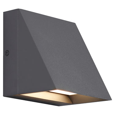 Visual Comfort Pitch Outdoor LED Wall Light in Charcoal Gray Finish – Weatherproof Fixture for Residential and Commercial Use
