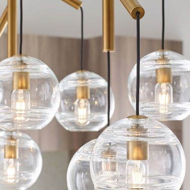 Sedona Double Globe Chandelier by Visual Comfort for High Ceilings and Open Rooms
