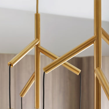 Clear Glass Double Chandelier in Brass – Ideal for Commercial or Residential Use
