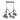 Modern black finish chandelier with transparent smoke globe shades for stylish residential or commercial lighting