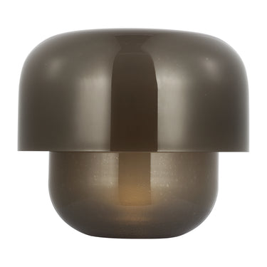 Bolete Design Table Lamp, Compact Modern Light for Apartment Living, Smoke Glass
