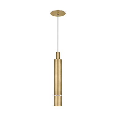 Natural brass modern pendant light with integrated LED for upscale interiors