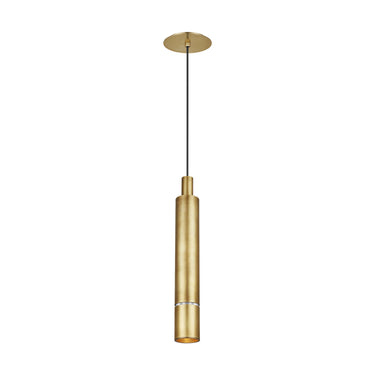 Contemporary brass pendant with warm LED for kitchen islands and hotel lobbies