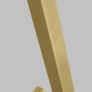 Natural brass LED wall sconce for commercial interiors with 64.1 inch vertical mounting option