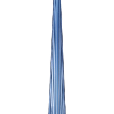 Zenith LED pendant in Steel Blue ribbed glass: A clear product shot displaying the Satin Nickel finish and its clean, minimalist aesthetic.