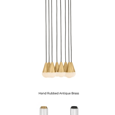Nightshade Black Cupola 8-light chandelier with domed alabaster shades, a minimalist lighting solution, Brass/Black Canopy