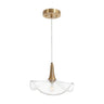 Vitzthum 11" Modern Glass Pendant Light in Brass