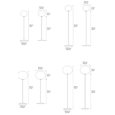 Volum Glossy White Floor Lamp by Lodes