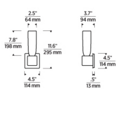 Modern Volver Small LED wall lamp with 496 lumen output ideal for bedrooms and living rooms
