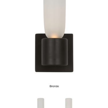 Visual Comfort Volver Small LED wall fixture with artisan blown glass for luxury bathrooms