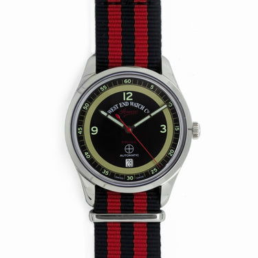 West End Watch Co. Sowar Prima Automatic Watch – Black Dial, NATO Strap, Swiss Movement - Clearance