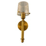 House of Troy Single brushed brass sconce with crackle glass shade