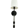 House of Troy Single black sconce with acrylic/knurled accents and fabric shade