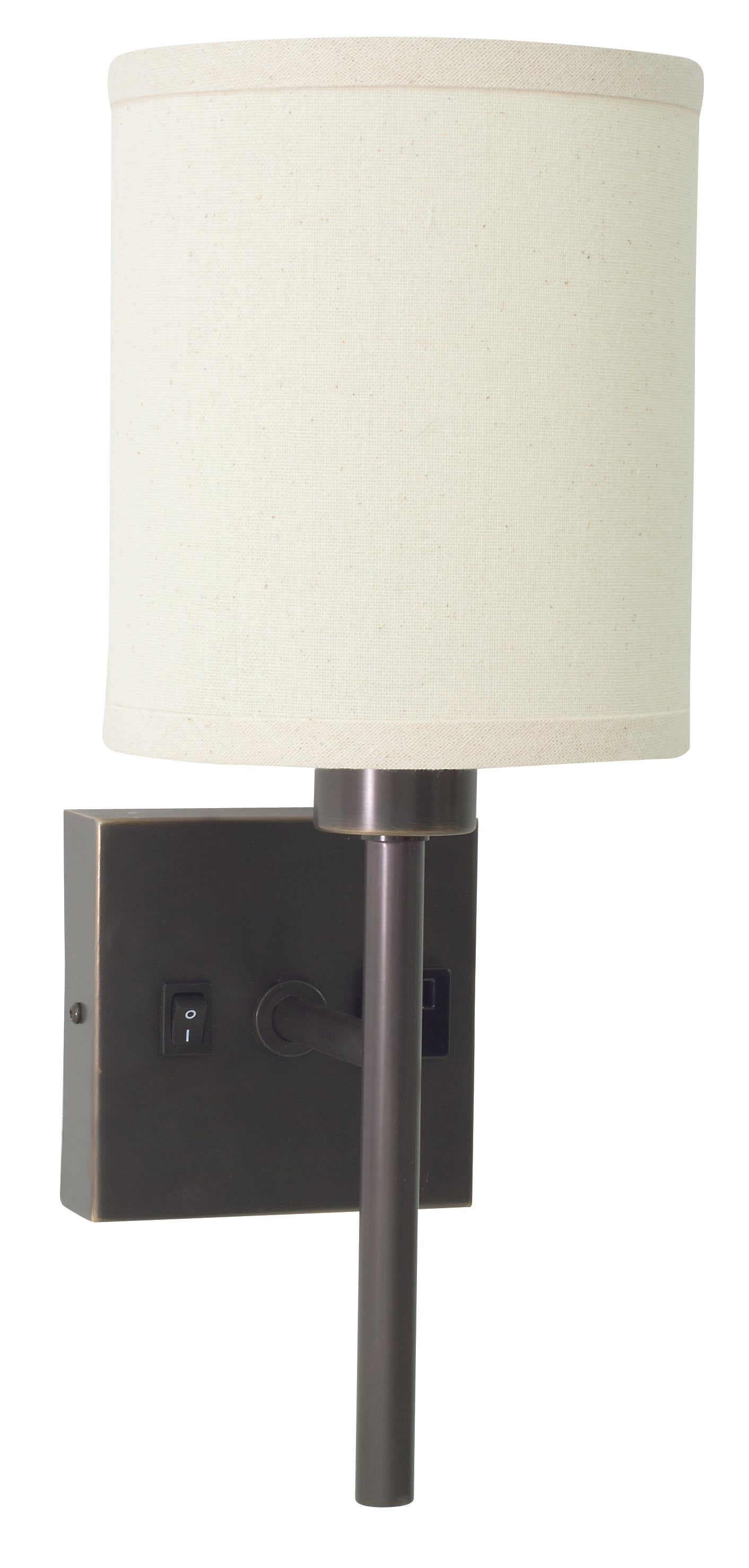 House of Troy Wall Lamp in Oil Rubbed Bronze with Convenience Outlet WL625-OB