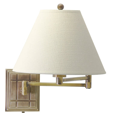 House of Troy Wall Swing Arm Lamp in Antique Brass