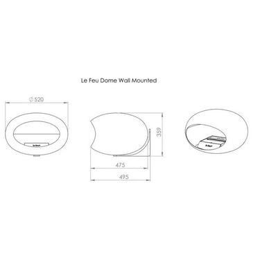 Dome Wall Black Fireplace by LE FEU