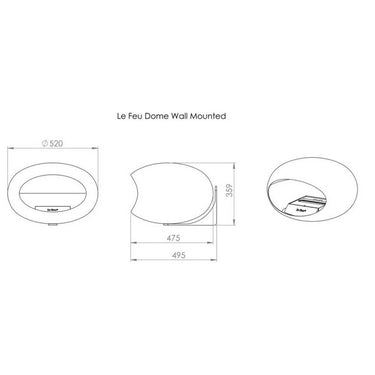 Dome Wall Chromed Silver Fireplace by LE FEU