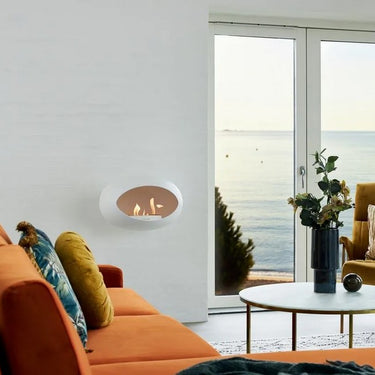 Dome Wall White Fireplace by LE FEU