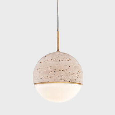 Viso Wandering Star marble and glass pendant in Travertino, 4.3 in, product photo