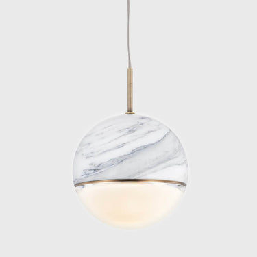 Viso Wandering Star marble and glass pendant in Gloss Carrara, 6 in, product photo
