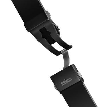 Braun Prestige Digital Watch BN0106BKBKG – Black Stainless Steel, Rubber Strap, Award-Winning Design - Clearance