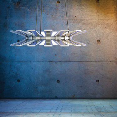 Sleek 36” LED Wedge Pendant Light for Restaurants, Hotels, and Offices