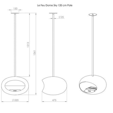 Dome White Sky Fireplace by LE FEU