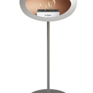 Dome White Ground Steel High Fireplace by LE FEU