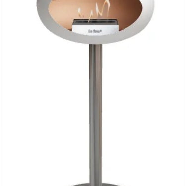 Dome White Ground Steel High Fireplace by LE FEU