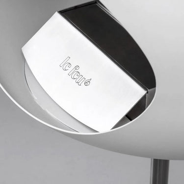 Dome White Ground Steel Low Fireplace by LE FEU