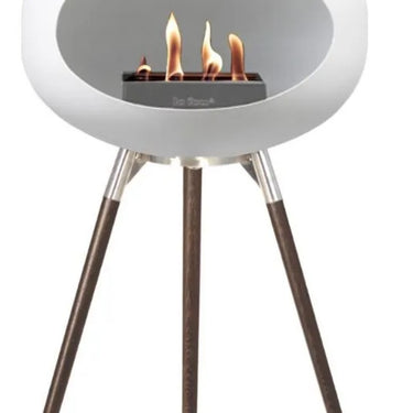 Dome White Ground Wood High Fireplace by LE FEU