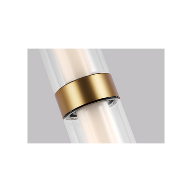 Slim cylindrical glass LED pendant light delivering 2800 lumens for contemporary dining rooms